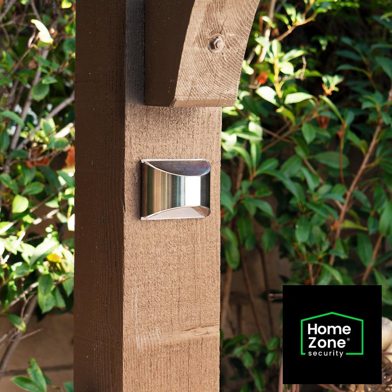 Home Zone Security Solar Wall Lights - Decorative Outdoor Solar Fence Post and Step Lights, Weatherproof with No Wiring Required, Stainless Steel (4-Pack) - Image 2